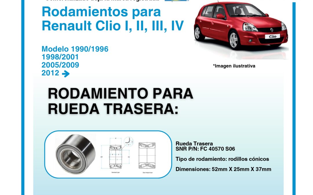 Rodamientos NTN-SNR para Renault Clio