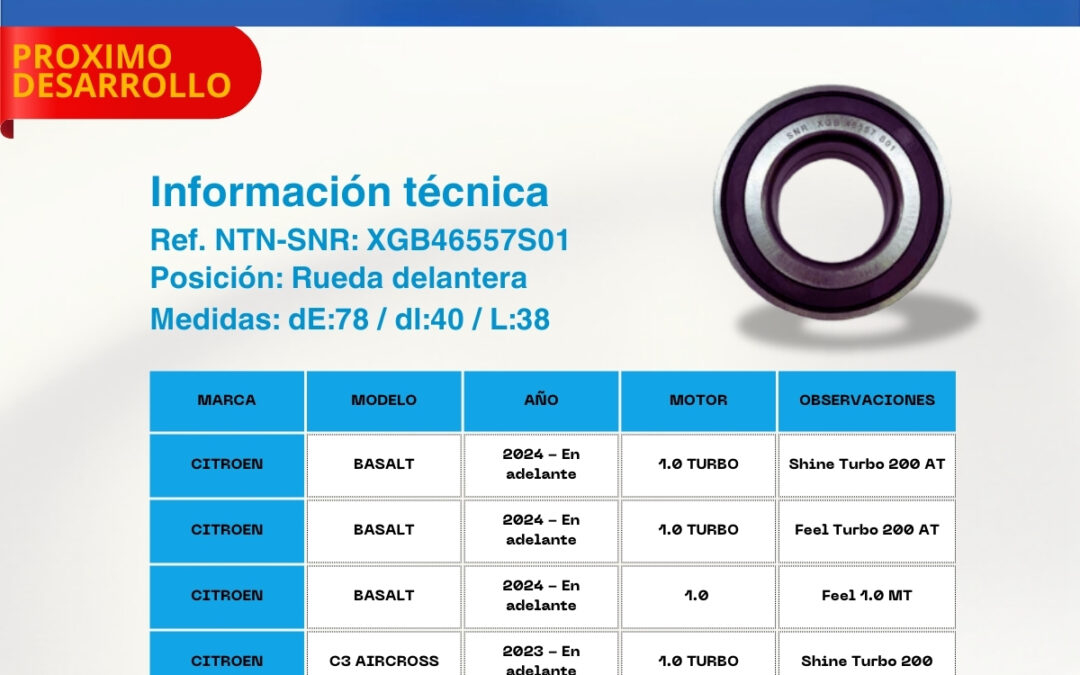 Rodamiento NTN-SNR XGB46557S01 para Citroën